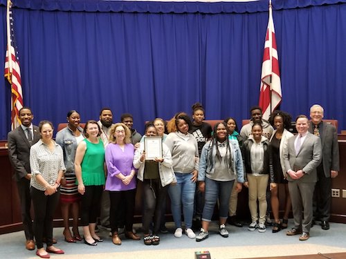 Students from Anacostia High School in Southwest were chosen as champions of the 47th annual Citywide Georgetown Street Law Mock Trial Tournament. (Courtesy of DCPS via Twitter)