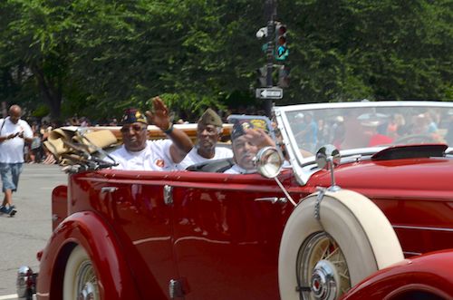 The D.C. chapter of the Montford Marines rides in the National Memorial Day Parade in Washington, D.C., on May 27. (Anthony Tilghman/The Washington Informer)