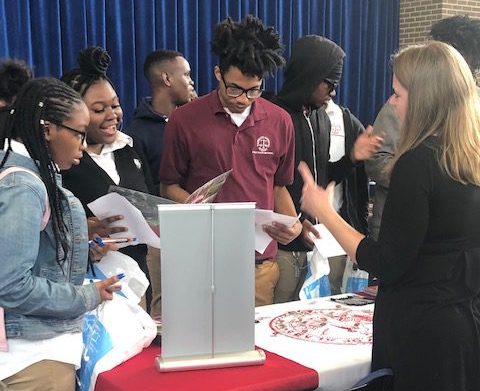 Students from several schools in the D.C. area attend Thurgood Marshall Academy's 10th annual college fair. (Courtesy of Thurgood Marshall Academy)