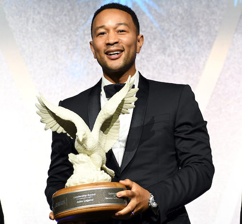 The National Association of Broadcasters Leadership Foundation presents the 2019 Service to America Leadership Award to multi-platinum singer-songwriter John Legend at The Anthem in southwest D.C. during the Celebration of Service to America Awards on June 11. (Anthony Tilghman/The Washington Informer)