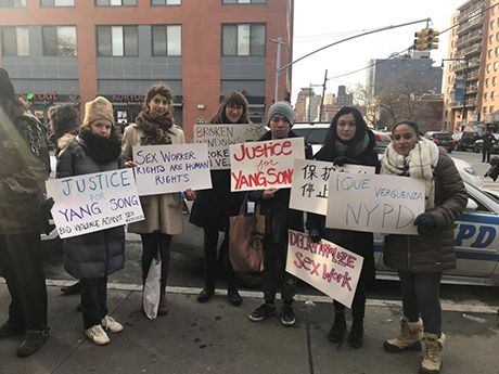 Protesters voice their views. (Courtesy of The Sex Workers Project)