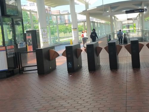 The fare gates at Metro's Morgan Boulevard in Landover, Maryland, are shown here on July 12. (William J. Ford/The Washington Informer)