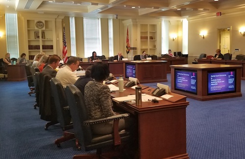 A group of Maryland lawmakers and officials and child advocates meet in Annapolis to discuss recommendations on improving the state's court system during child custody proceedings. (William J. Ford/The Washington Informer)