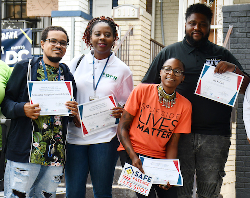 Businesses along the Martin Luther King corridor in Southeast were recognized as Safe Spots at the Office of the Deputy Mayor for Education's Safe Passage Program kickoff on Aug. 23. (Anthony Tilghman/The Washington Informer)