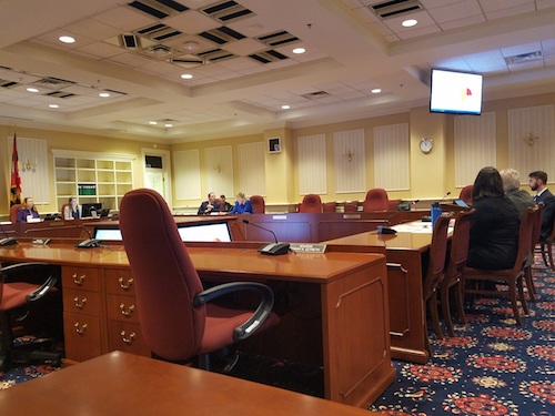 Maryland state, county and school officials listen to a proposal on how prioritize and eventually fund public school construction during an Aug. 28 meeting in Annapolis. (William J. Ford/The Washington Informer)
