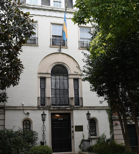 The Bahamian Embassy, located on Embassy Row in northwest D.C., is collecting donations for victims of Hurricane Dorian. (Roy Lewis/The Washington Informer)