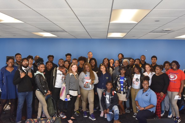 More than two dozen young people lobbied D.C. Public Schools Chancellor Lewis Ferebee for school equity and additional resources during a meeting at the DCPS Central Office on Oct. 28. (Courtesy of DC Public Schools)