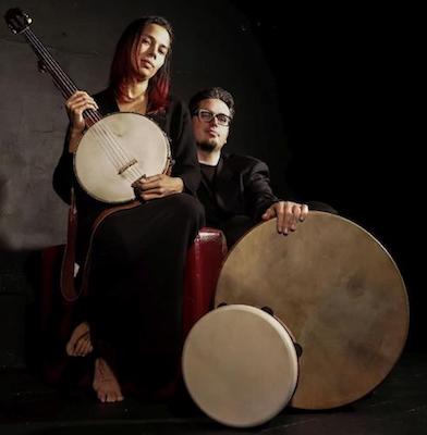 Multi-instrumentalist Francesco Turrisi joins Grammy-winning musician Rhiannon Giddens on "There Is No Other." (Karen Cox/The Kennedy Center)