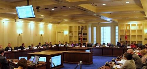 The Commission on Innovation and Excellence in Education reviews final recommendations on how to revamp Maryland's public school education system during a Nov. 21 meeting in Annapolis. (Brigette Squire/The Washington Informer)