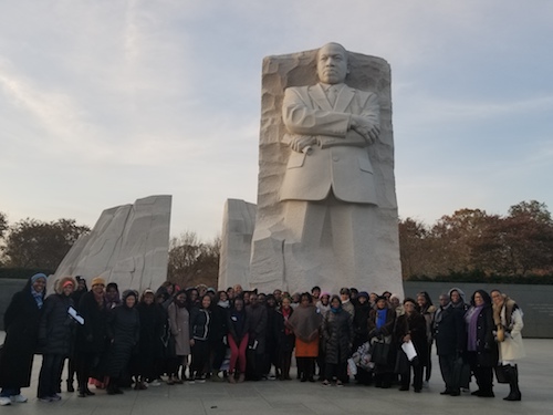 Participants in the Pan African Women of Faith Summit at the Martin Luther King Jr. Memorial in D.C. (Jacqueline Fuller/The Washington Informer)