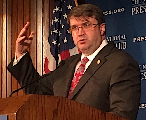 Robert Wilkie, secretary for the Department of Veterans Affairs, speaks during a luncheon at the National Press Club in northwest D.C. on Nov. 8. (Roy Lewis/The Washington Informer)