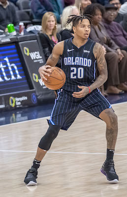 Orlando Magic guard Markelle Fultz surveys the court in the second half of the Magic's 127-120 victory over the Washington Wizards at Capital One Arena in D.C. on Dec. 3. (Photo by Yusuf Abdullah)