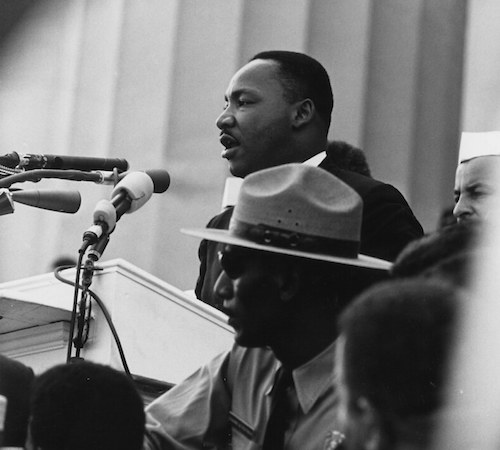 **FILE** Martin Luther King speaking at the Lincoln Memorial during the March on Washington on Aug. 28, 1963