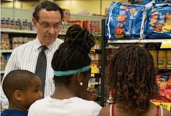 Ward 7 Council member Vincent Gray at a grocery store in Southeast (Courtesy of Gray's office)