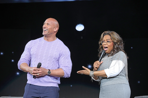 Dwayne Johnson and Oprah from Oprah's 2020 Vision Tour Atlanta Stop (Courtesy photo/WW George Burns)