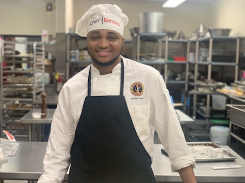 Culinary Arts student Bardino Joyner is headed to the Culinary Institute of America in Hyde Park, New York, after earning a $33,000 scholarship. (PGCPS photo)