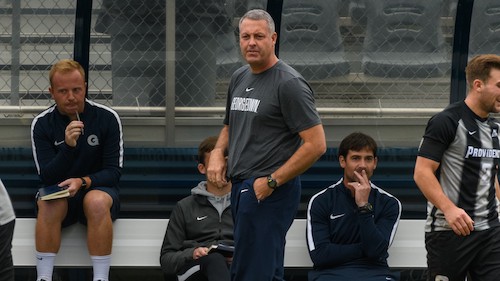 Georgetown men's soccer head coach Brian Wiese (Courtesy of guhoyas.com)