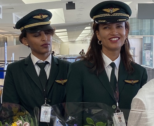 Ethiopian Airlines Flight ET500 crew included two female pilots. (DR Barnes/The Washington Informer)