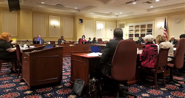 Members of the Maryland Senate's Education, Health and Environmental Affairs and Budget and Taxation committees review amendments to the Blueprint for Maryland's Future legislation in Annapolis on March 9. The House of Delegates approved the bill three days earlier. (William J. Ford/The Washington Informer)
