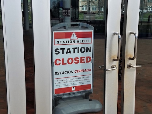 Morgan Boulevard in Landover is one of 19 Metrorail stations closed during the coronavirus pandemic. (William J. Ford/The Washington Informer)