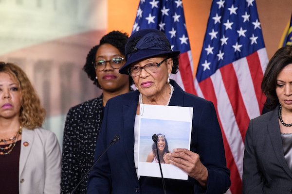 Rep. Alma Adams, Sen. Kamala Harris and members of the Black Maternal Health Caucus push for Congress to adopt the Kira Johnson Act during Black Maternal Health Week on April 11. (Courtesy of Adams' office)