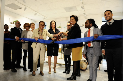 **FILE** The ribbon-cutting ceremony for Linda Greene’s D.C. marijuana dispensary, Anacostia Organics, brought out city officials including Mayor Muriel Bowser and Ward 8 D.C Council member Trayon White. (Courtesy photo)