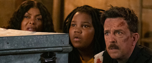 From left: Taraji P. Henson, Terrence Little Gardenhigh and Ed Helms star in "Coffee & Kareem." (Courtesy of Netflix)