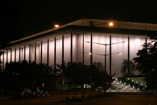 The John F. Kennedy Center for the Performing Arts in northwest D.C. (Courtesy of Aude via Wikimedia Commons)
