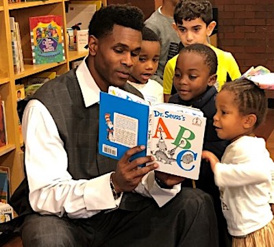 Former NFL wide receiver Darnerian McCants takes what he learned as an HBCU athlete at Delaware State who played pro football and pushes his literacy program by reading online to elementary school children every Thursday through his Finding Me Foundation. (Courtesy of Darnerian McCants)