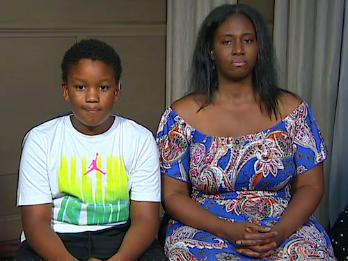 Marcia Grant and her son Dallas, who say they were unfairly refused service at a Baltimore restaurant, appear on ABC's "Good Morning America" on June 24.