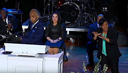 Rev. Al Sharpton speaks during a June 4 memorial service in Minneapolis for George Floyd, a Black man who died when a white police officer knelt on his neck for nearly nine minutes during an arrest.