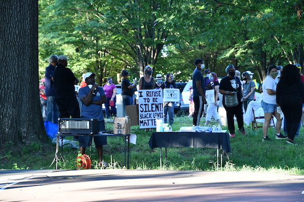 Cheverly 4th Ward Civic Association hosts a community rally at Boyd Park June 6 to honor George Floyd and other Blacks killed by police. (Anthony Tilghman/The Washington Informer)