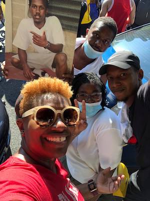 Kenethia Alston, mother of Marqueese Alston who was shot and killed by D.C. police officers in 2018, joins protesters against police brutality. (Facebook photo)