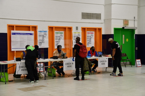 People wait in line to vote. (WI file photo)
