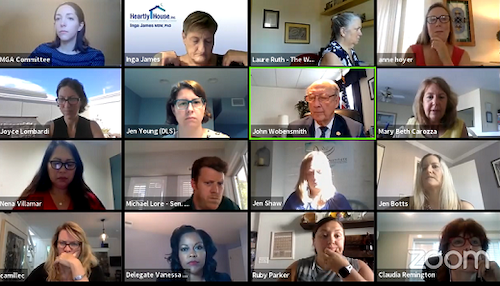 Members of a child custody work group in Maryland hold a virtual meeting on July 28.