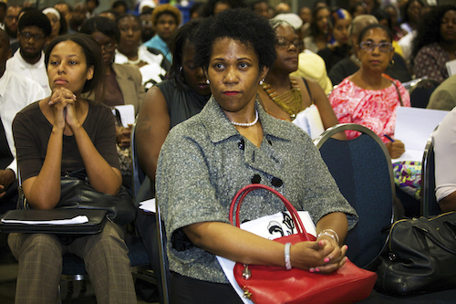 **FILE** Job seekers wait their turn for interviews during a job fair at the Walter E. Washington Convention Center in Northwest. (WI photo)