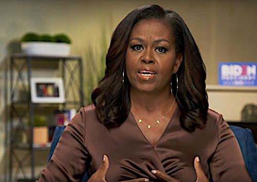 Former first lady Michelle Obama speaks during the opening night of the 2020 Democratic National Convention on Aug. 17.