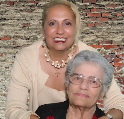Helen Jones Woods with daughter Cathy Hughes (Courtesy photo)