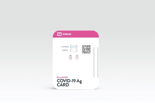 Abbott's BinaxNOW COVID-19 Ag Card is highly portable, about the size of a credit card, and doesn't require added equipment. (Courtesy of Abbott)
