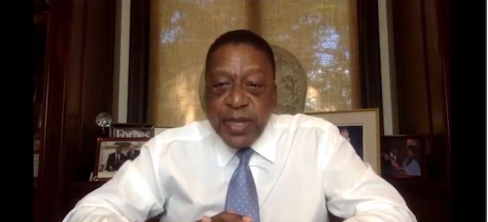Robert L. Johnson, founder and chairman of RJL Companies, gives opening remarks at a Sept. 21 session on economics during the Congressional Black Caucus Foundation’s virtual legislative conference.