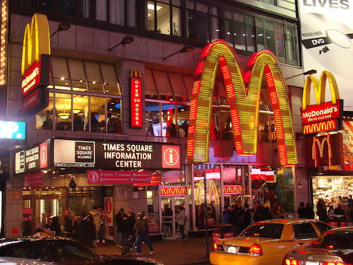 **FILE** A McDonald's storefront in New York City's Times Square (Courtesy of Wikimedia Commons)