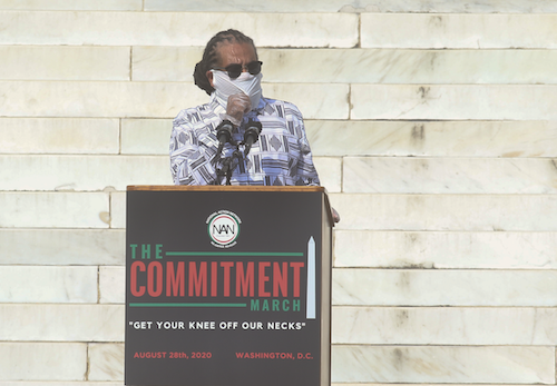 The Rev. Mark Thompson, a D.C. native, emceed the 57th anniversary of the 1963 March on Washington for Jobs and Freedom. (Shevry Lassiter/The Washington Informer)