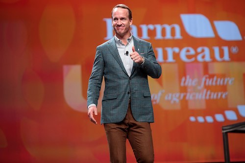 **FILE** Peyton Manning speaks to attendees at the American Farm Bureau Federation's annual convention at the Phoenix Convention Center in Phoenix. (Gage Skidmore via Wikimedia Commons)