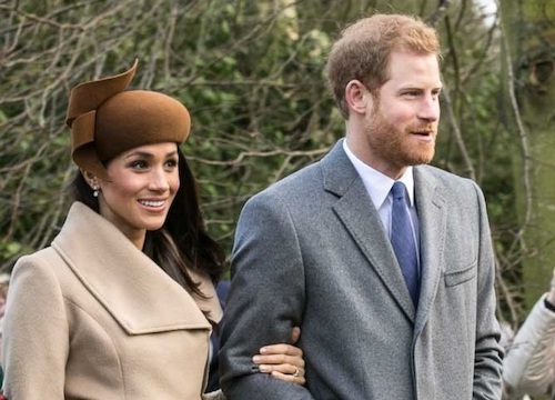 **FILE** Prince Harry and Meghan Markle with other members of the royal family going to church at Sandringham on Christmas Day 2017 (Mark Jones via Wikimedia Commons)