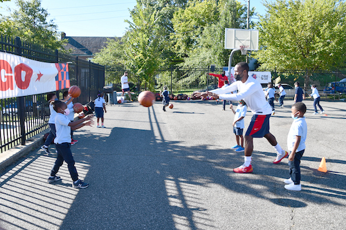 Capital City Go-Go held a youth clinic at Mary McLeod Bethune Day Academy Public Charter School on Friday, September 24 with children doing basketball drills with the head coach of Capital City Go-Go and Assistant Coach Rob Dosier. (Anthony Tilghman/The Washington Informer)