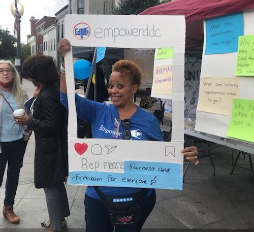 Gabrielle Dubose, a teacher at Duke Ellington School of the Arts and EmpowerEd affiliate, attended EmpowerEd’s DC Teacher Voice Summit and Festival on Oct. 23. (Courtesy photo)