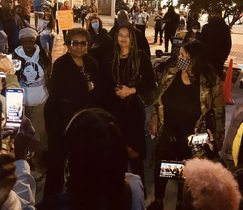 Friends and supporters gather on Nov. 1 to support Dr. Natalie Hopkinson and Cora Masters Barry’s nominations to the Commission on the Arts and Humanities. (Courtesy photo)