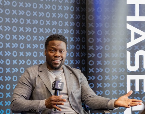 Comedian Kevin Hart speaks during a fireside chat on financial health at Chase Bank's Skyland Town Center branch in southeast D.C. on Nov. 3. (Ja'Mon Jackson/The Washington Informer)
