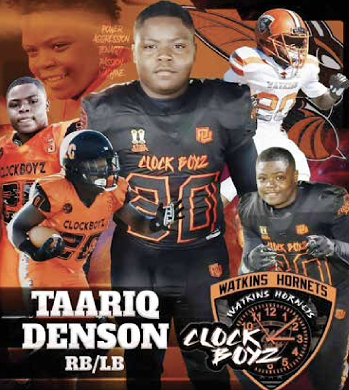 Taariq Denson of the Watkins Hornets is rated the No. 6 running back in the country in his age group. (Courtesy of ClockBoyz)