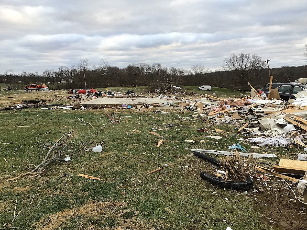 A home that was completely leveled and mostly swept away by a high-end EF3 tornado in Defiance, Missouri. (Courtesy of noaa.gov via Wikimedia Commons)
